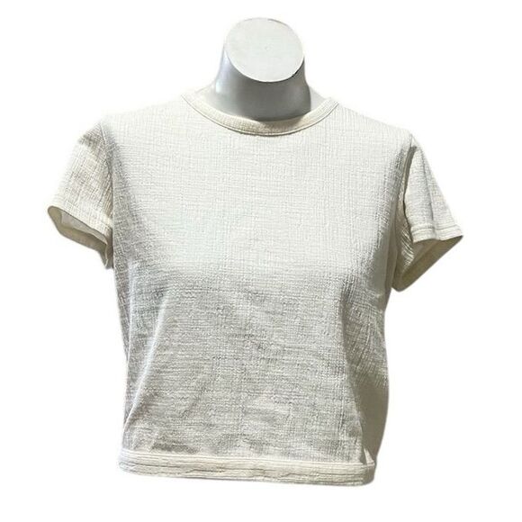 Madewell Tops - Madewell Women's Ivory Tie-Back Short Sleeve Top Size M Casual